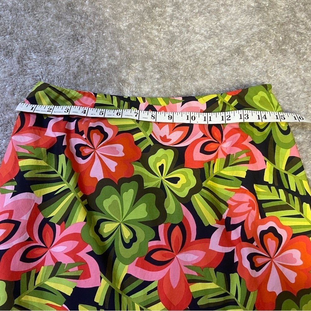 Talbots Floral A-Line Skirt - Green and Red - Picture 4 of 7